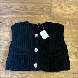Black Chunky Knitted Vest